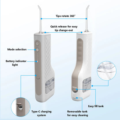 NEW PIKSPEAK CORDLESS PORTABLE WATER FLOSSER P50 WITH 5 MODES, 30-DAY BATTERY LIFE