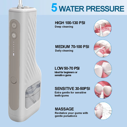 NEW PIKSPEAK CORDLESS PORTABLE WATER FLOSSER P50 WITH 5 MODES, 30-DAY BATTERY LIFE