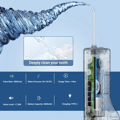 NEW PIKSPEAK CORDLESS PORTABLE WATER FLOSSER P50 WITH 5 MODES, 30-DAY BATTERY LIFE